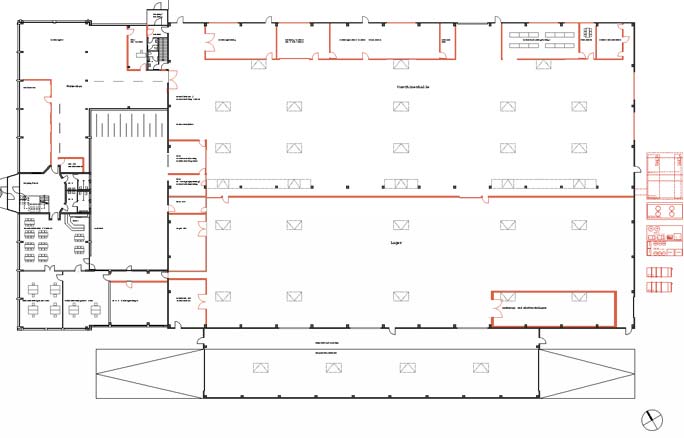 HOP-2 Ulrike Rau Umbau Produktionsgebäude Kunststoffspritzerei Hoppe: Grundriss EG